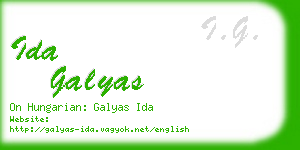 ida galyas business card